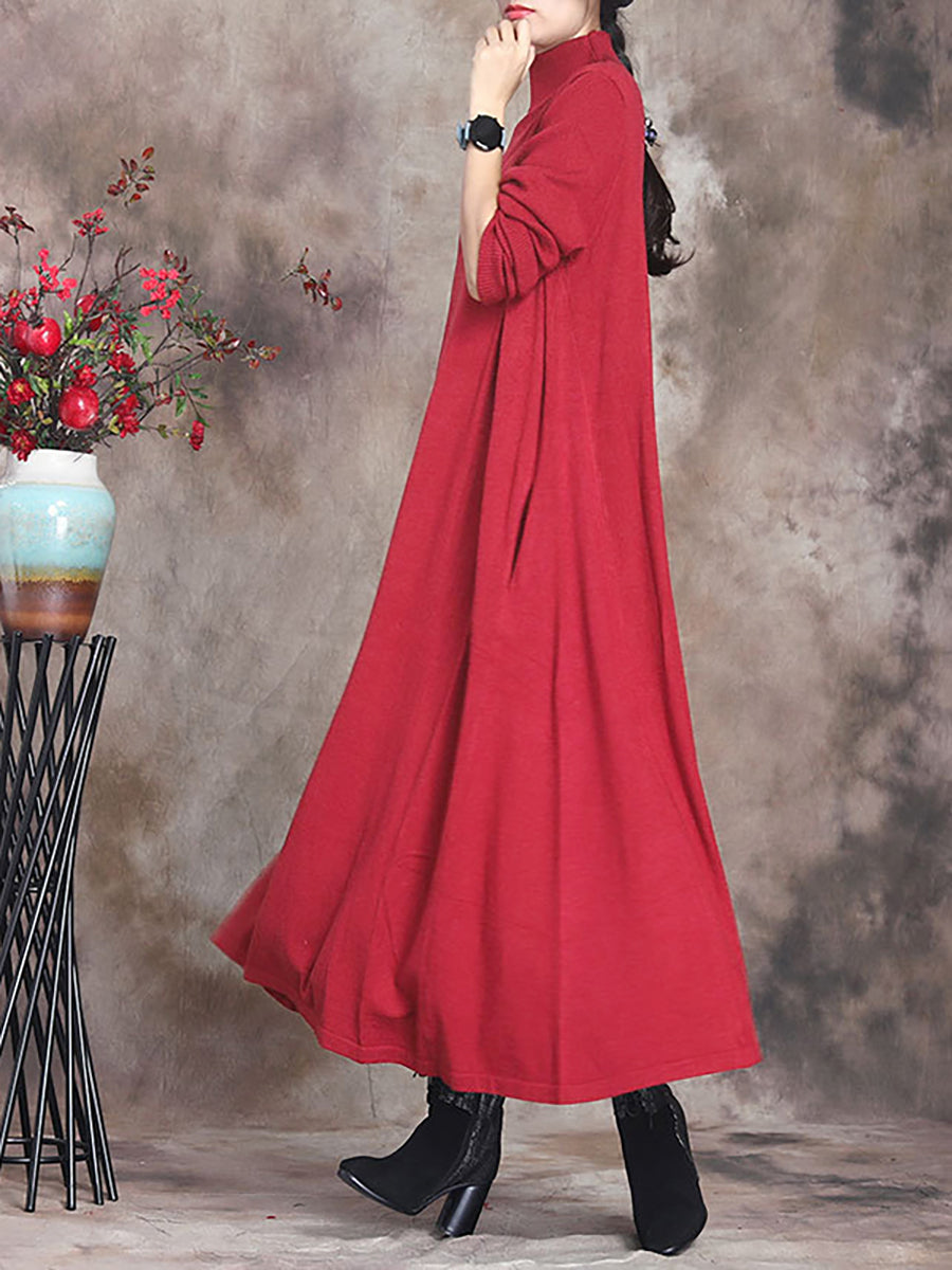 Julie | Sophisticated Turtleneck Long Sleeve Maxi Sweater Dress