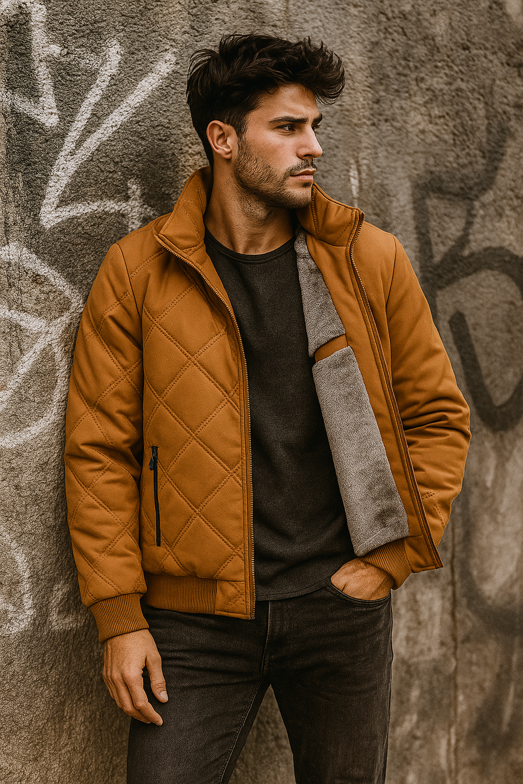 Justin | Diamond Quilted Mens Puffer Jacket