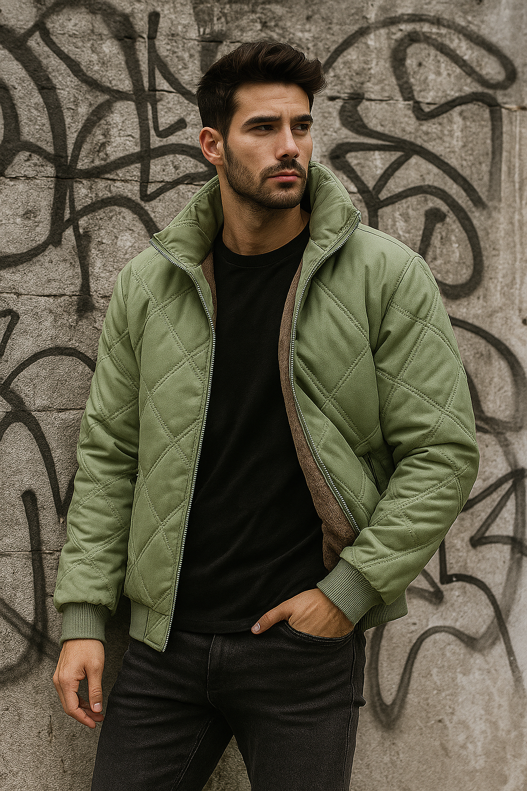 Justin | Diamond Quilted Mens Puffer Jacket