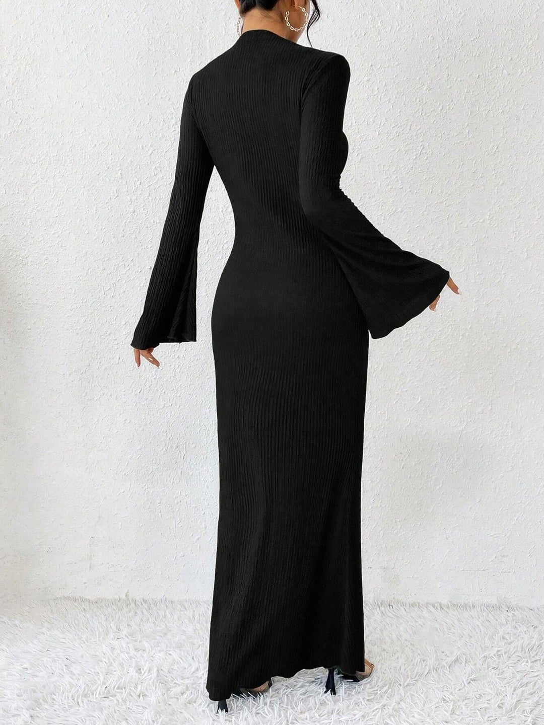 Karen | Relaxed Mock Neck Maxi Bodycon Sweater Dress