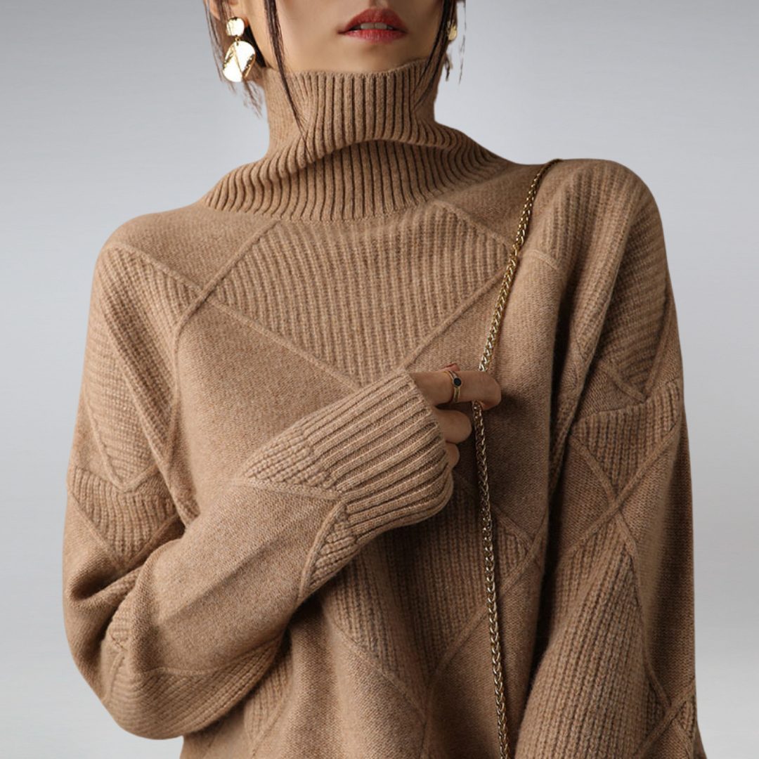 Katherine | Chic Ribbed Knit Turtleneck Sweater