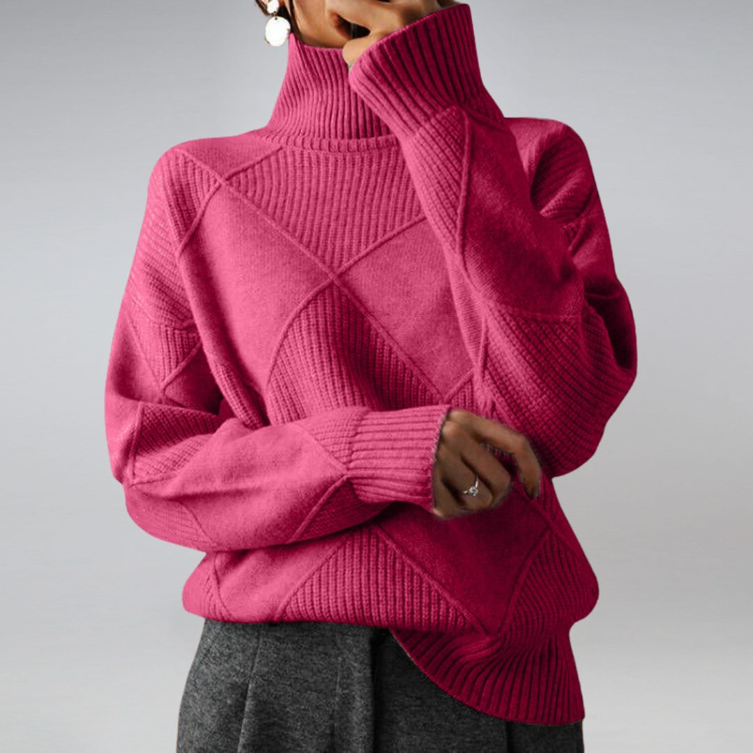 Katherine | Chic Ribbed Knit Turtleneck Sweater