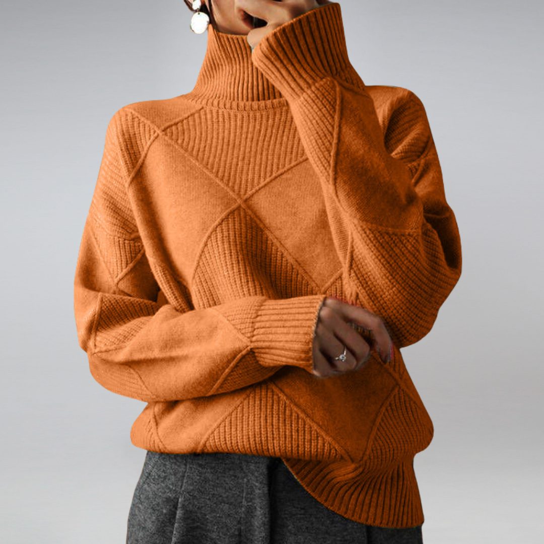 Katherine | Chic Ribbed Knit Turtleneck Sweater
