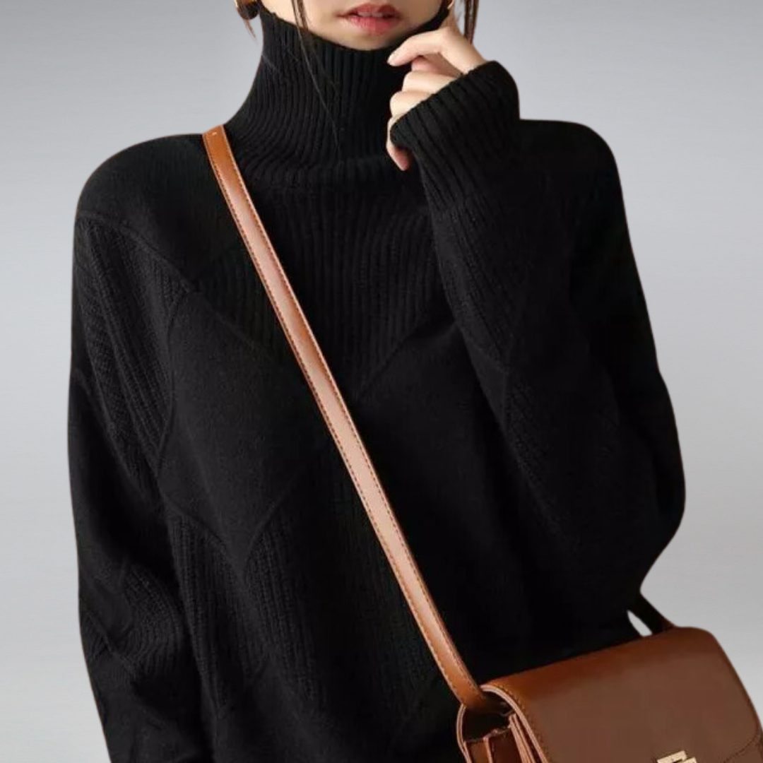 Katherine | Chic Ribbed Knit Turtleneck Sweater