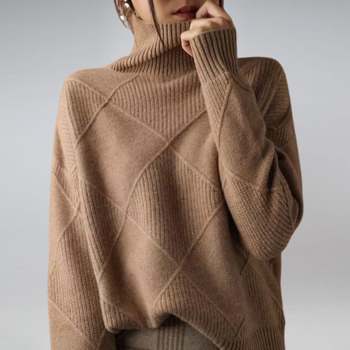 Katherine | Chic Ribbed Knit Turtleneck Sweater