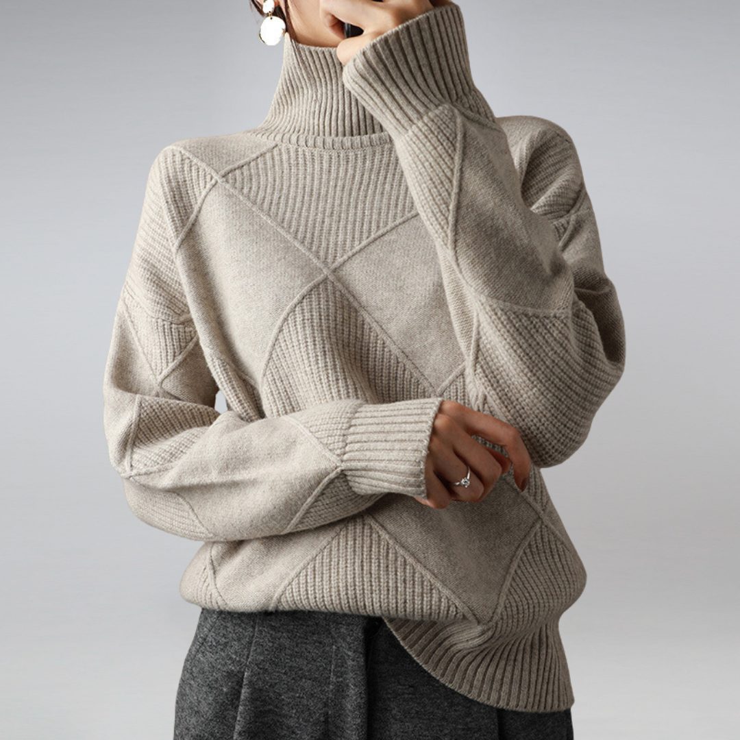 Katherine | Chic Ribbed Knit Turtleneck Sweater