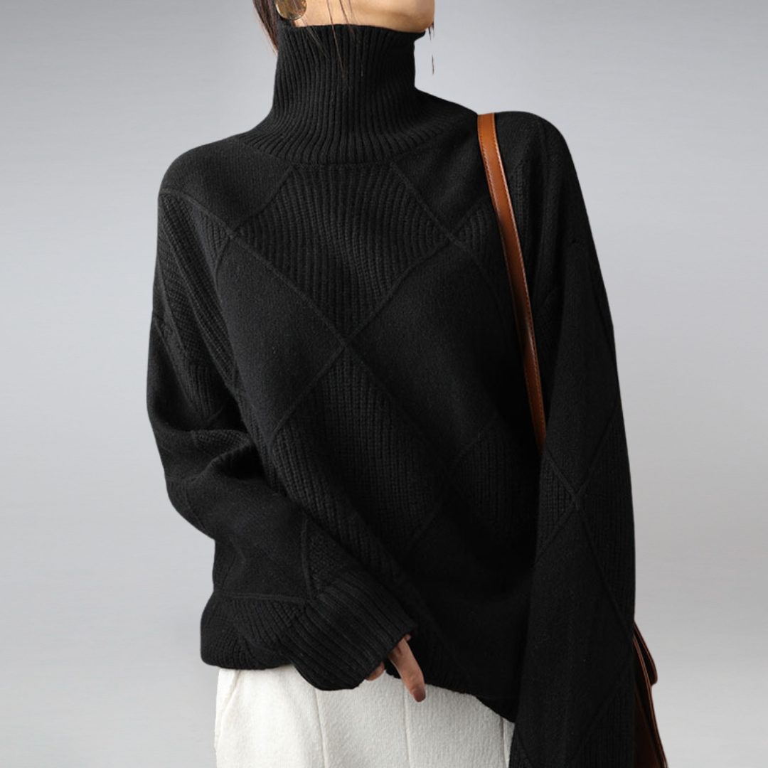 Katherine | Chic Ribbed Knit Turtleneck Sweater