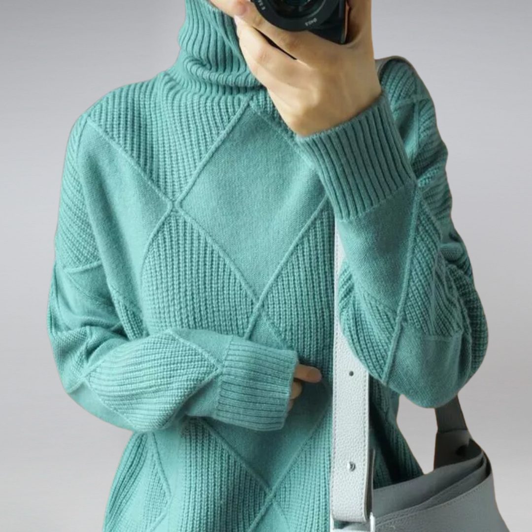 Katherine | Chic Ribbed Knit Turtleneck Sweater