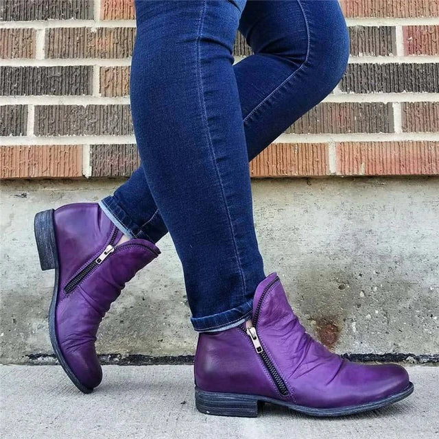 Katherine | Chic Side Zip Ruched Ankle Boots