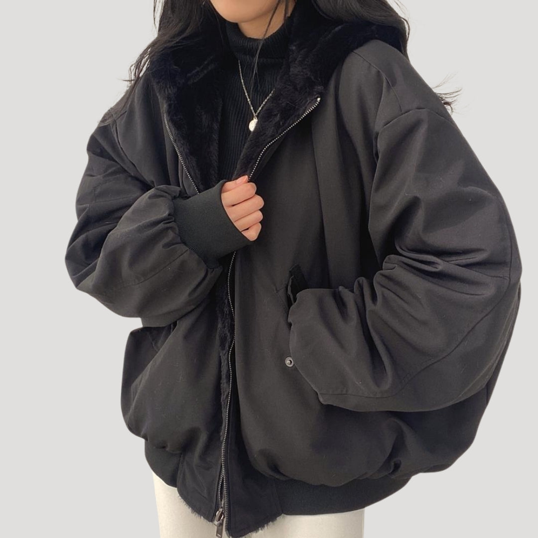Katherine | Classic Oversized Hooded Sherpa Jacket