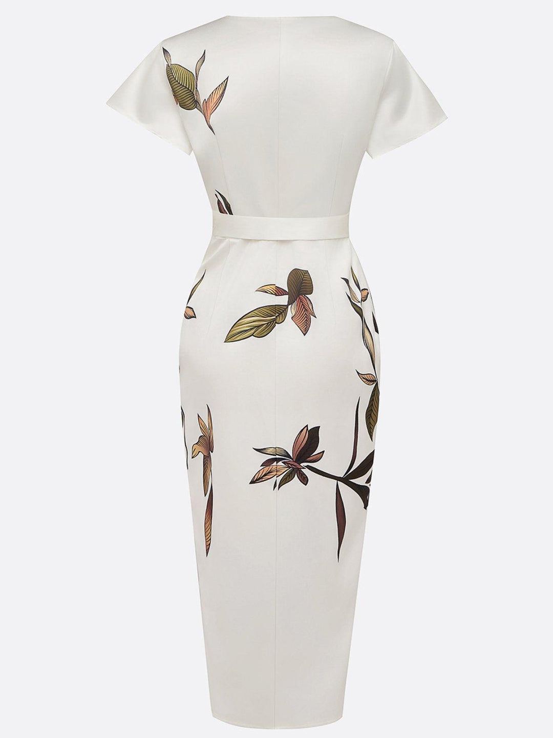 Katherine | Classic Wrap Floral Fall Wedding Guest Midi Dress