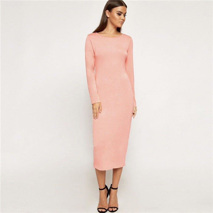 Katherine | Cozy Long Sleeve Bodycon Midi Sweater Dress