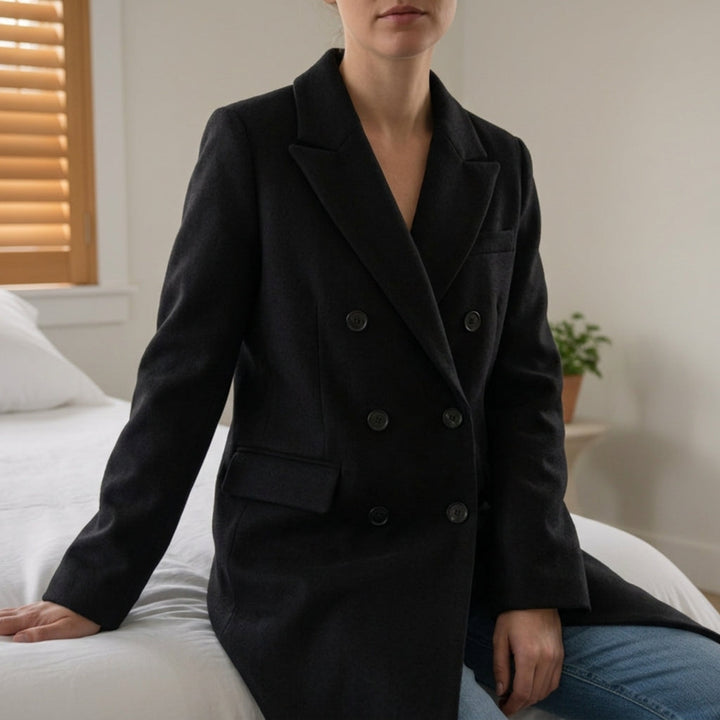 Katherine | Elegant Double-Breasted Camel Coat