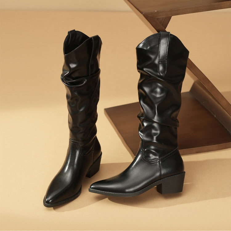 Katherine | Sophisticated Slouchy Knee High Wide Calf Boots