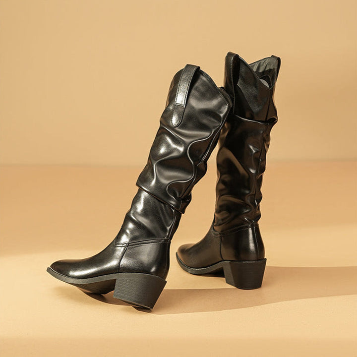 Katherine | Sophisticated Slouchy Knee High Wide Calf Boots