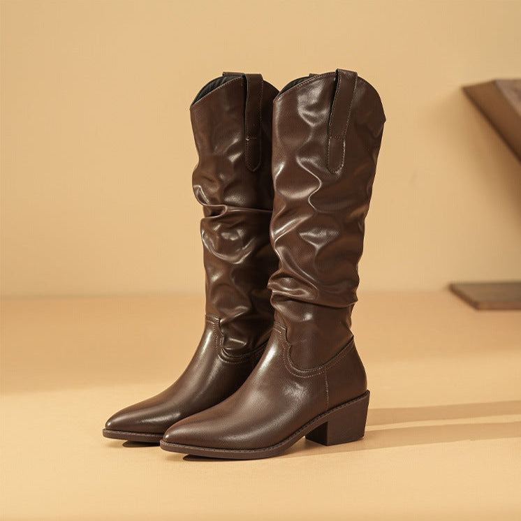 Katherine | Sophisticated Slouchy Knee High Wide Calf Boots