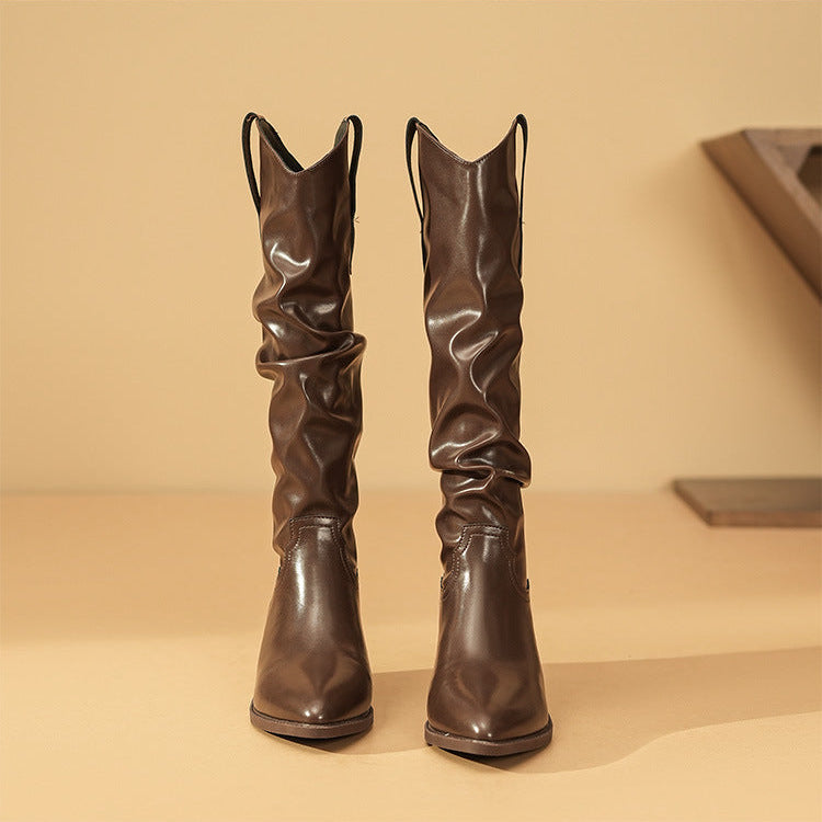Katherine | Sophisticated Slouchy Knee High Wide Calf Boots