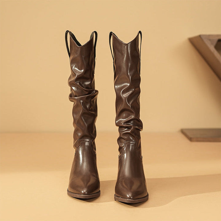 Katherine | Sophisticated Slouchy Knee High Wide Calf Boots