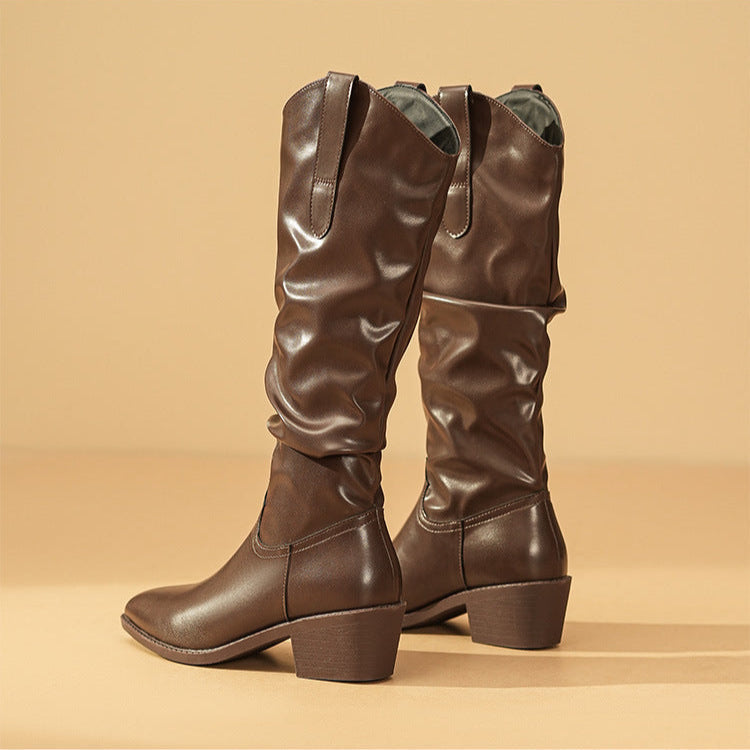 Katherine | Sophisticated Slouchy Knee High Wide Calf Boots