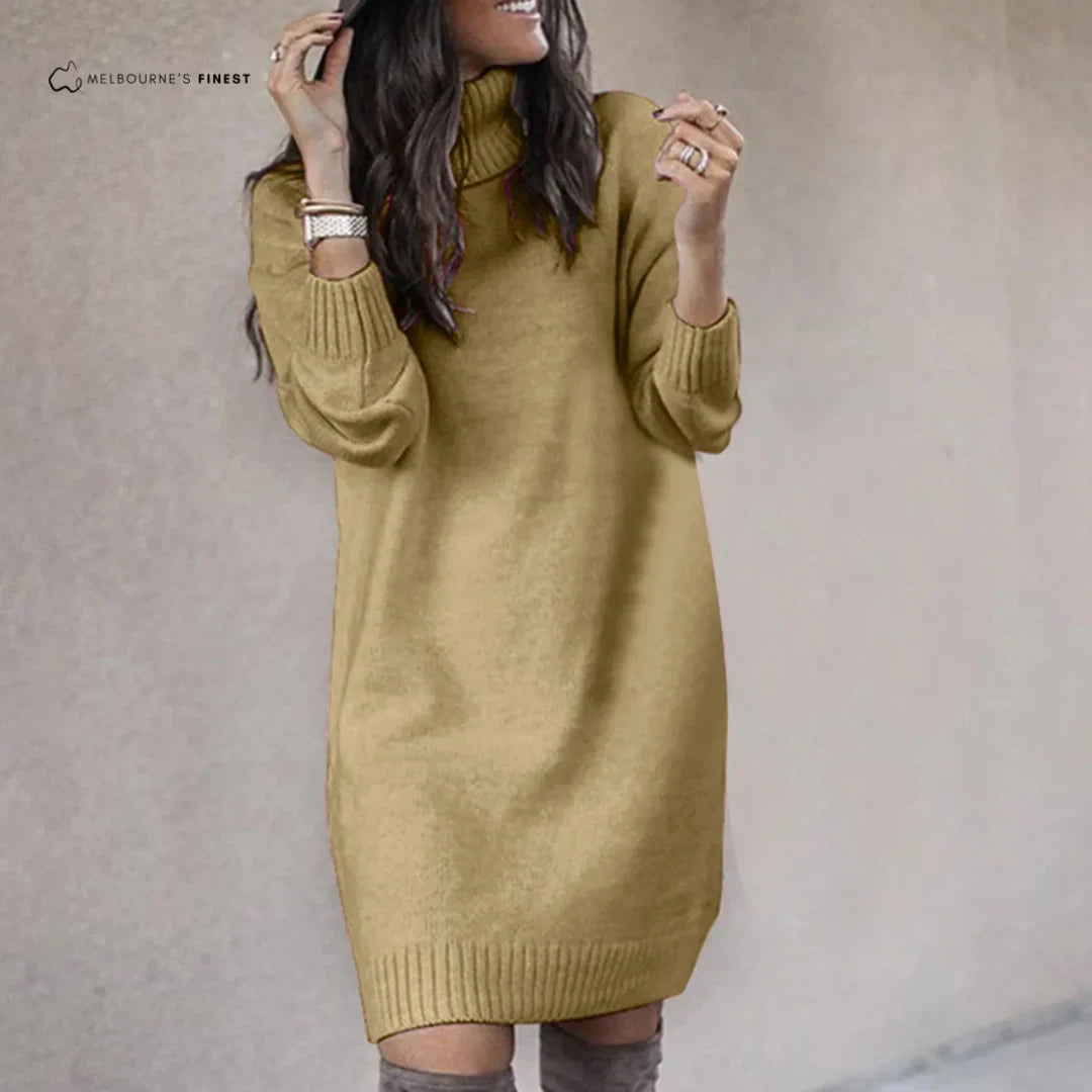 Katherine | Timeless Turtleneck Knit Fall Wedding Guest Sweater Dress