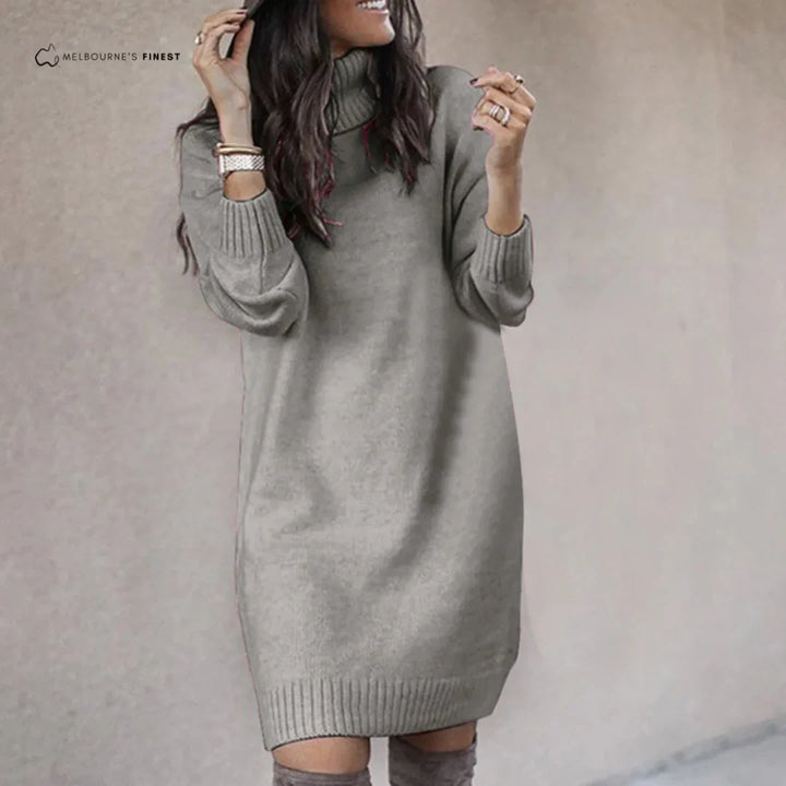 Katherine | Timeless Turtleneck Knit Fall Wedding Guest Sweater Dress