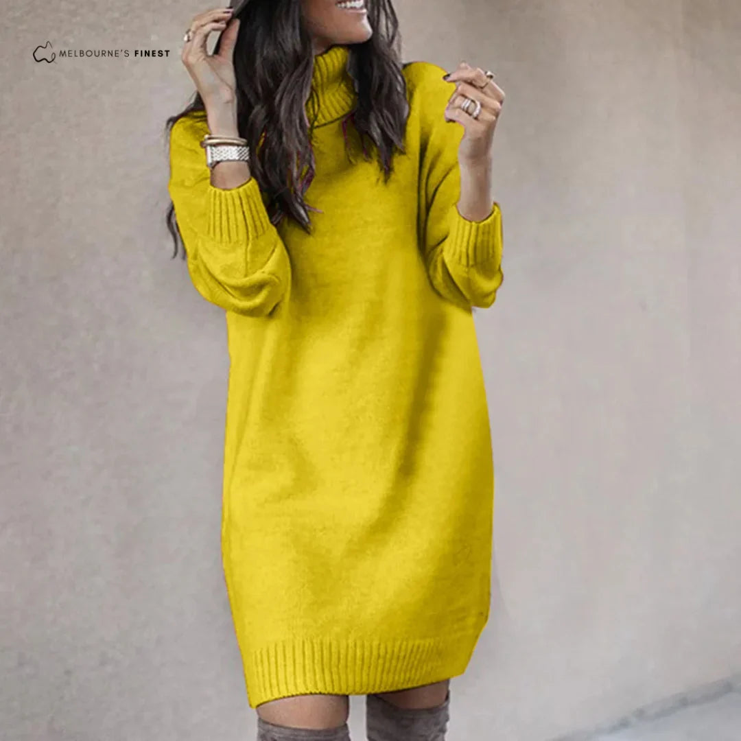 Katherine | Timeless Turtleneck Knit Fall Wedding Guest Sweater Dress