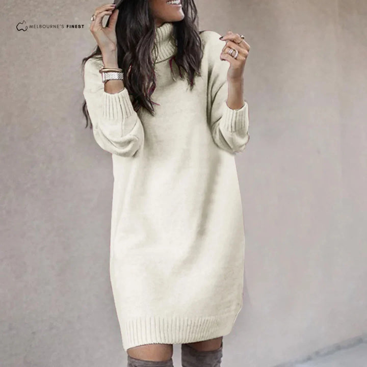 Katherine | Timeless Turtleneck Knit Fall Wedding Guest Sweater Dress