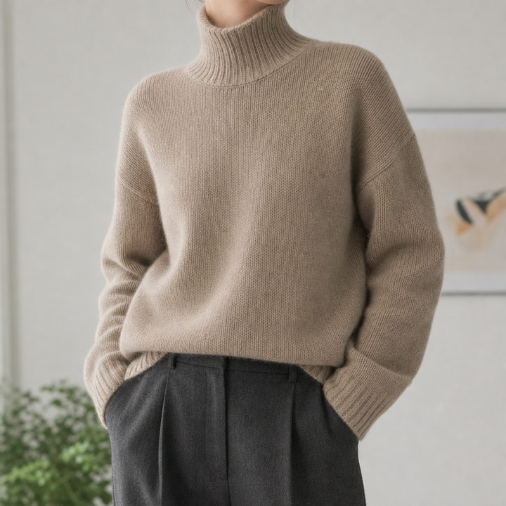 Kathleen | Sophisticated Relaxed Fit Knit Turtleneck Sweater