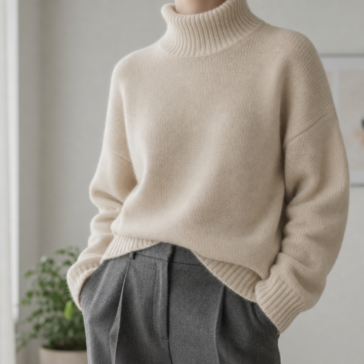 Kathleen | Sophisticated Relaxed Fit Knit Turtleneck Sweater