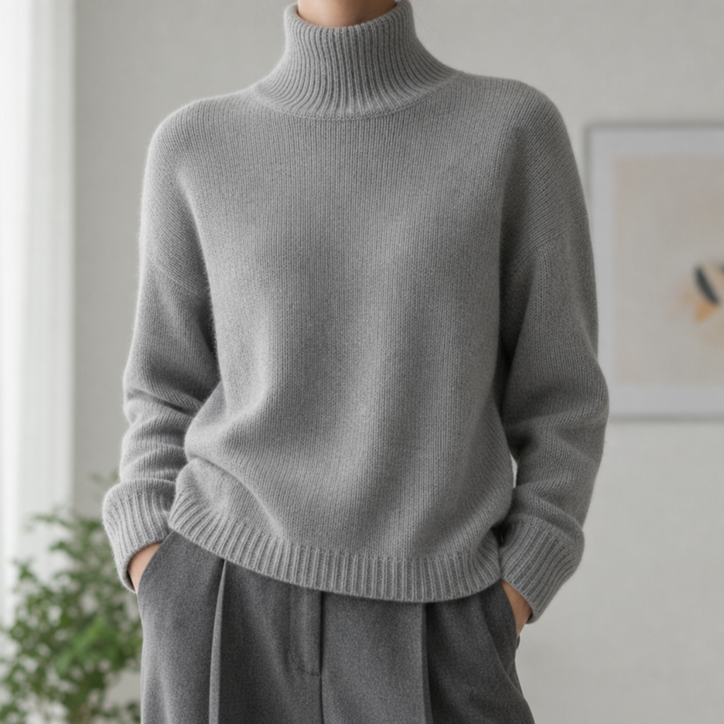 Kathleen | Sophisticated Relaxed Fit Knit Turtleneck Sweater