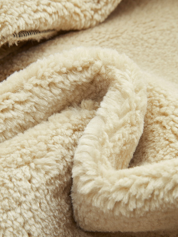 Kathryn | Elegant Sherpa Lined Shearling Moto Jacket