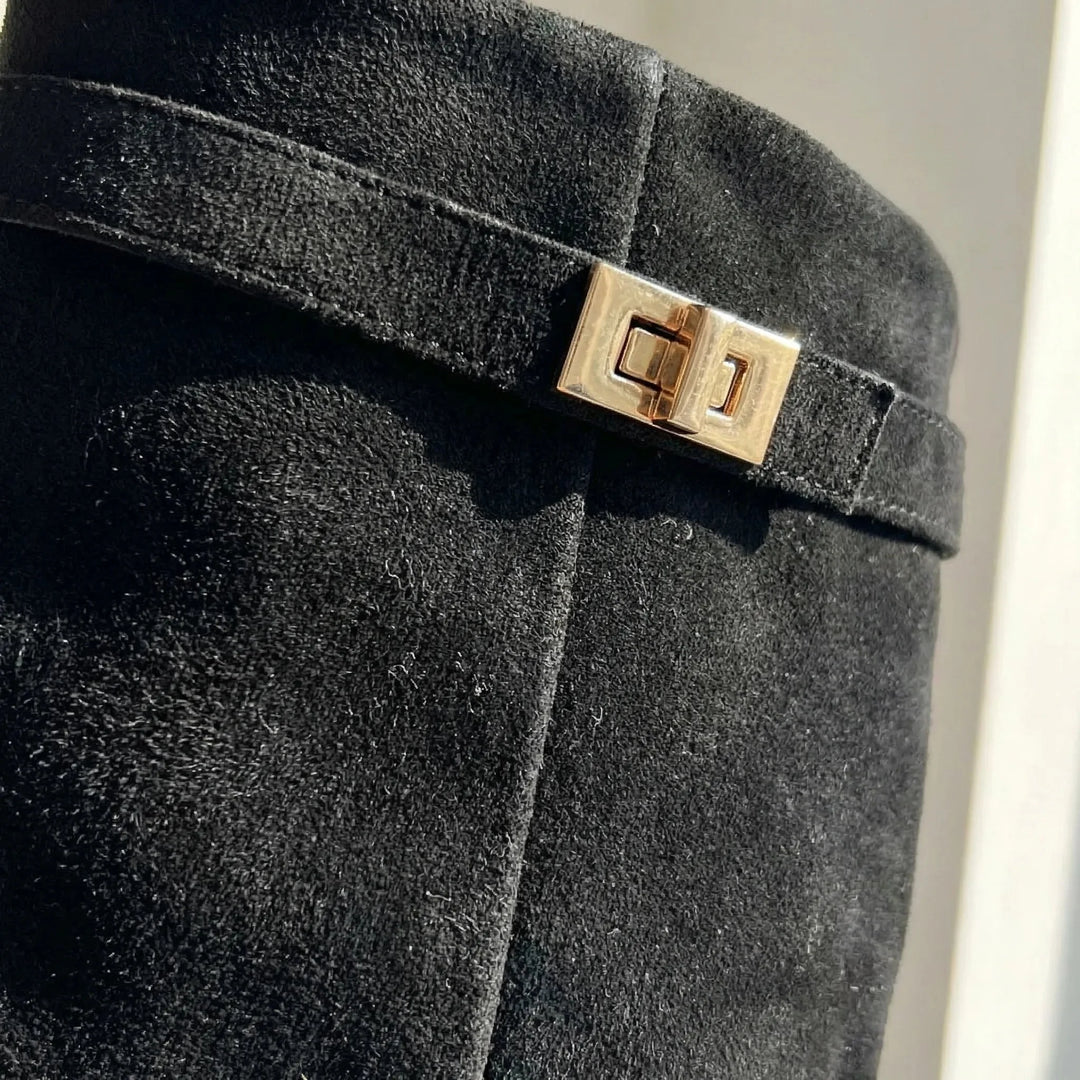 Kathryn | Timeless Fold-Over Pointed Toe Knee High Boots