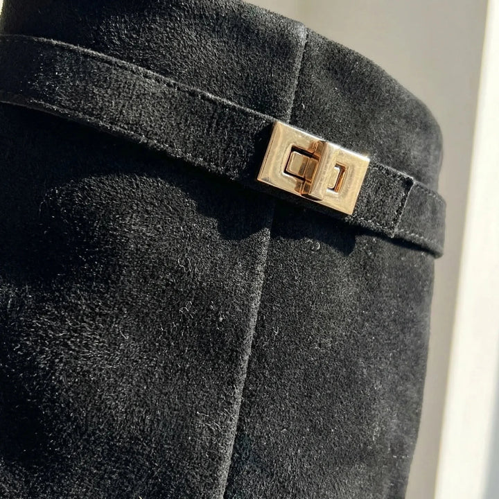 Kathryn | Timeless Fold-Over Pointed Toe Knee High Boots