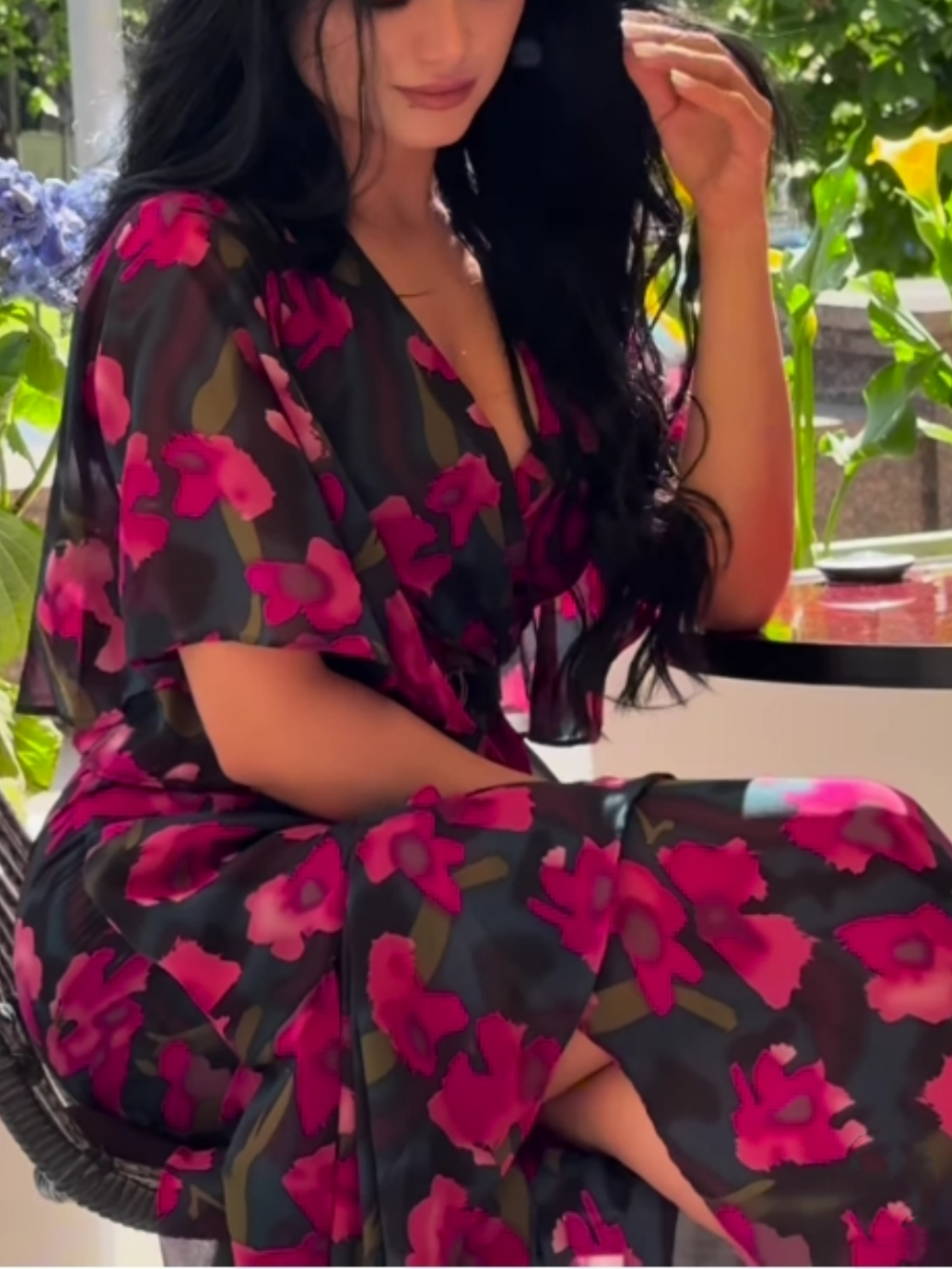 Kayla | Classic Floral Wrap Fall Wedding Guest Maxi Dress