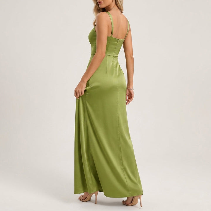 Kayla | Polished Satin Cowl Neck Fall Wedding Guest Dress