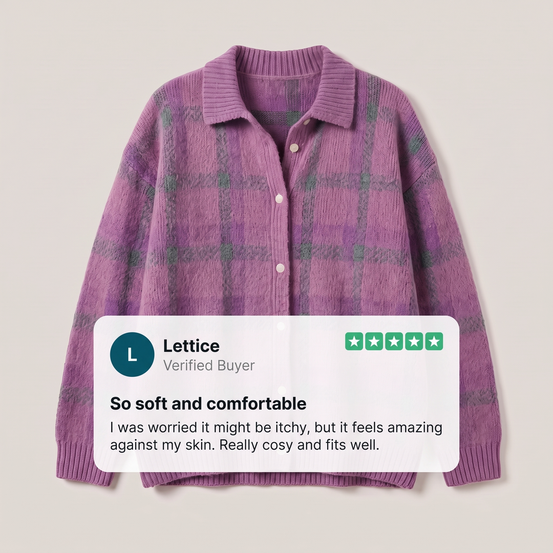 Kayla | Stylish Plaid Christmas Cardigan Sweater