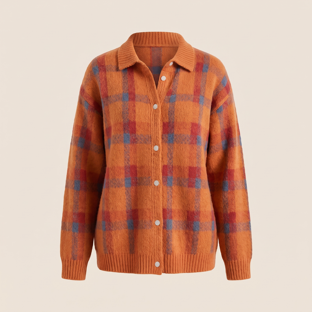 Kayla | Stylish Plaid Christmas Cardigan Sweater