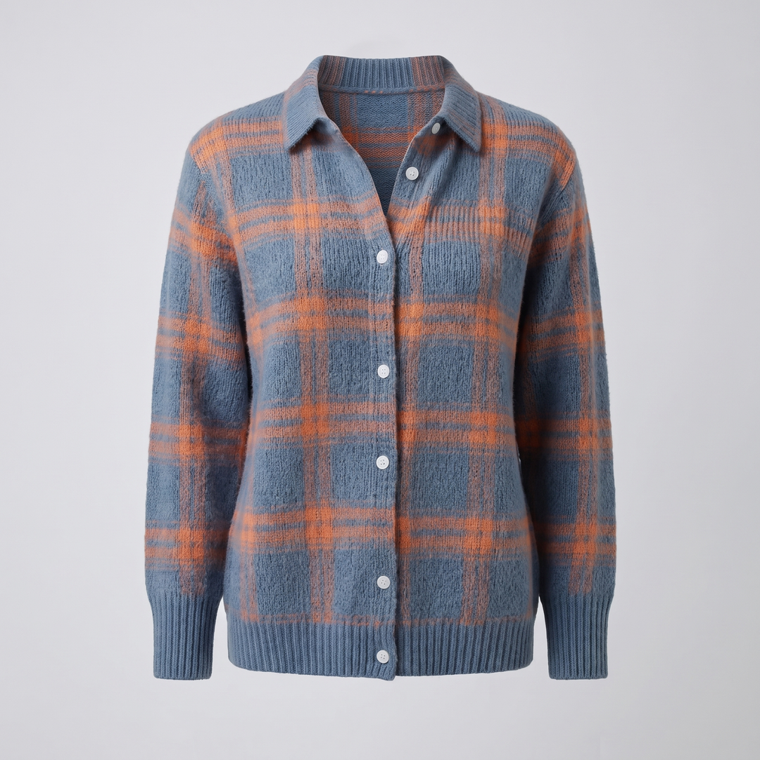 Kayla | Stylish Plaid Christmas Cardigan Sweater