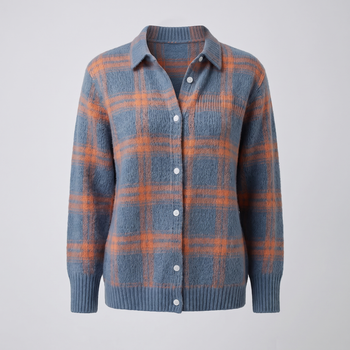 Kayla | Stylish Plaid Christmas Cardigan Sweater
