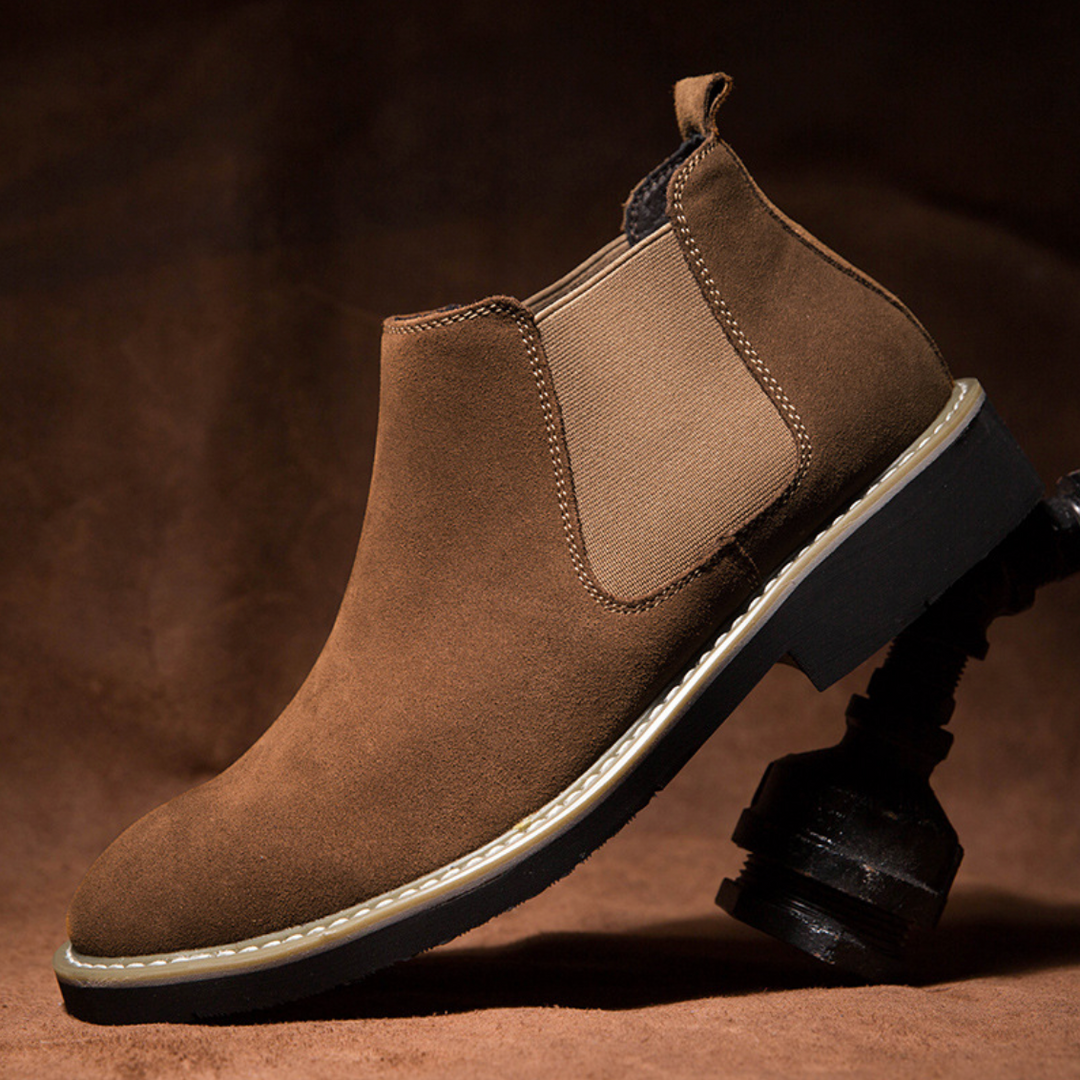 Keith | Polished Textured Slip-On Chelsea Boots