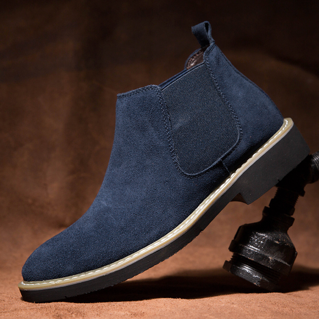 Keith | Polished Textured Slip-On Chelsea Boots