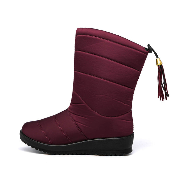 Kelly | Relaxed Quilted Mid-Calf Winter Boots with Tassel