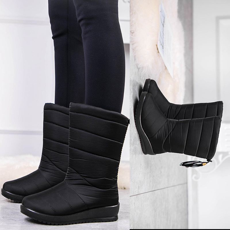 Kelly | Relaxed Quilted Mid-Calf Winter Boots with Tassel