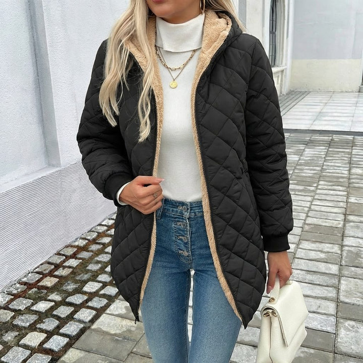 Kelly | Stylish Quilted Hooded Longline Puffer Jacket
