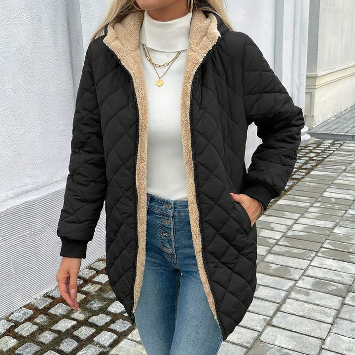 Kelly | Stylish Quilted Hooded Longline Puffer Jacket