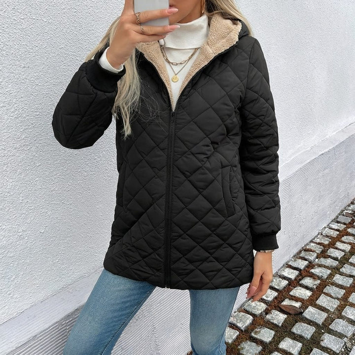 Kelly | Stylish Quilted Hooded Longline Puffer Jacket