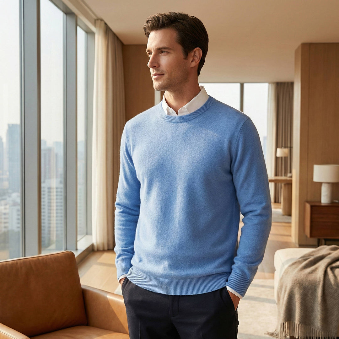 Kenneth | Ribbed Trim Crew Neck Pullover Mens Sweaters