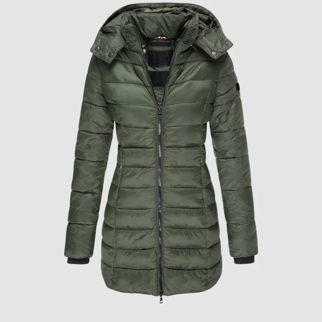 Kimberly | Chic Quilted Hooded Mid-Thigh Puffer Jacket