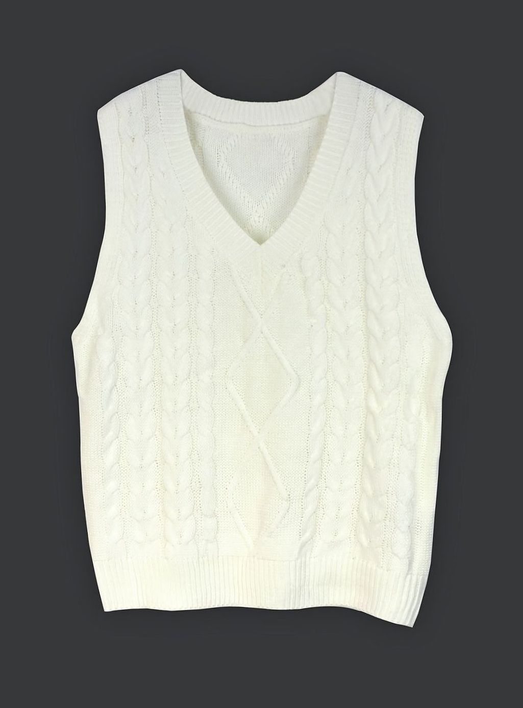Kimberly | Cozy Oversized Cable Knit V-Neck Sweater Vest