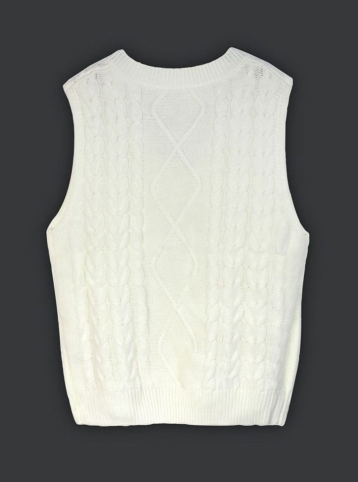 Kimberly | Cozy Oversized Cable Knit V-Neck Sweater Vest